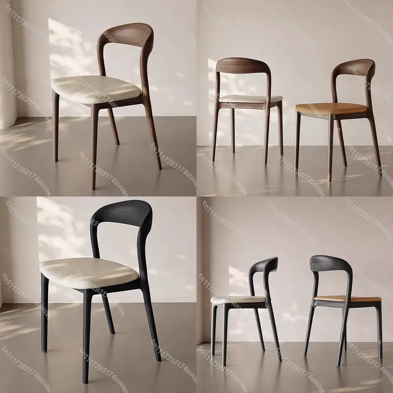 Outdoor Furniture Balcony - 木製ウィッシュボーンダイニングチェア、革張り、屋内外兼用、キッチン、バルコニー、レジャーシート、モダンな家庭用家具