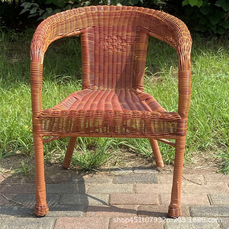 Outdoor Furniture Vintage - 快適な籐椅子屋外アームチェアリビングルーム美的背もたれ椅子装飾ヴィンテージアームチェア籐家具