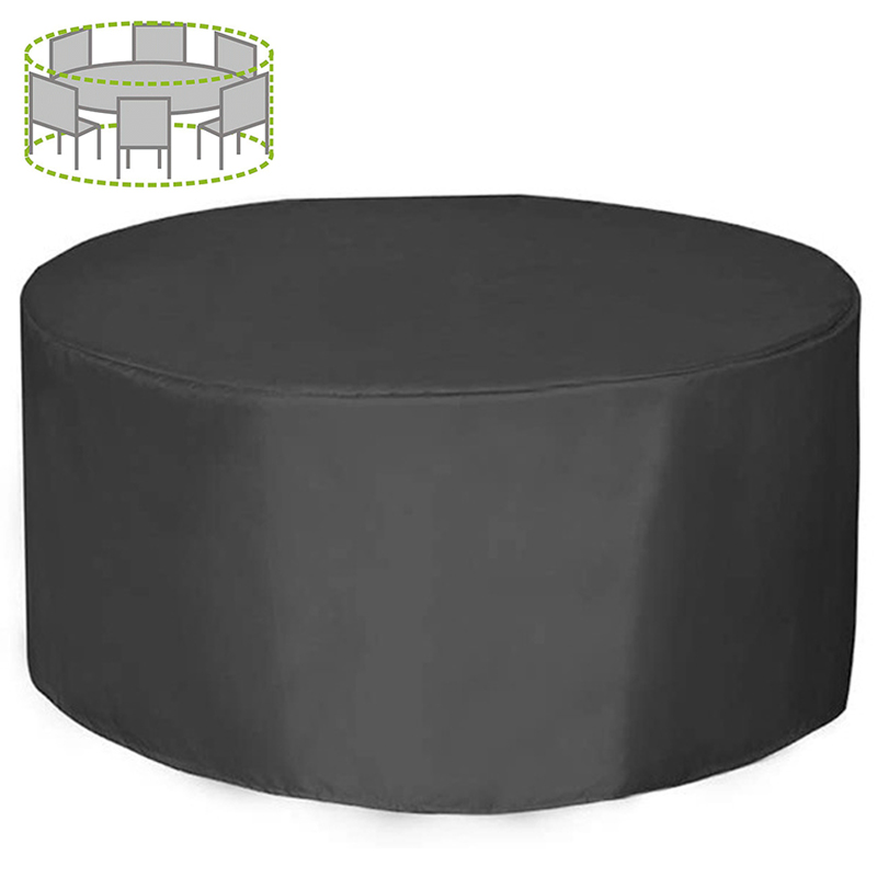 Outdoor Furniture Used - 12 サイズラウンド家具カバー 210D 高耐久パティオ家具カバー防水防塵屋外テーブル椅子保護カバー