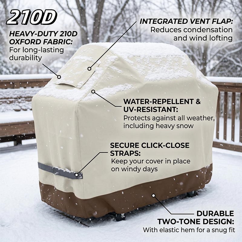 Outdoor Furniture Upholstery Near Me - 210D BBQ ベージュバーベキューグリル屋外ガスバーベキューカバー防塵カバーオーブン保護カバー防水オーブンフード家具カバー