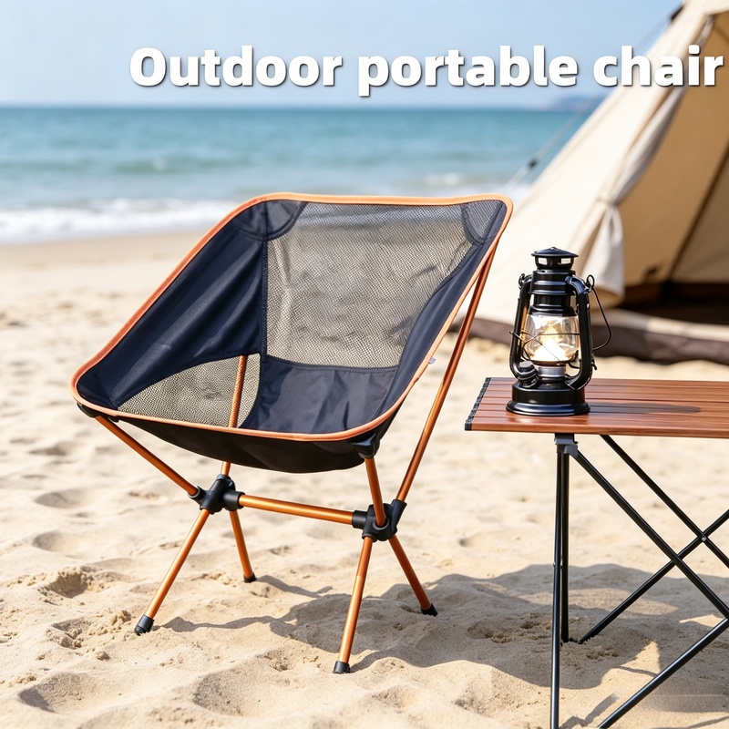 Outdoor Furniture Used - 超軽量アルミ合金ムーンチェアキャンプ折りたたみポータブル背もたれ椅子屋外釣りピクニックハイキングレジャーシート