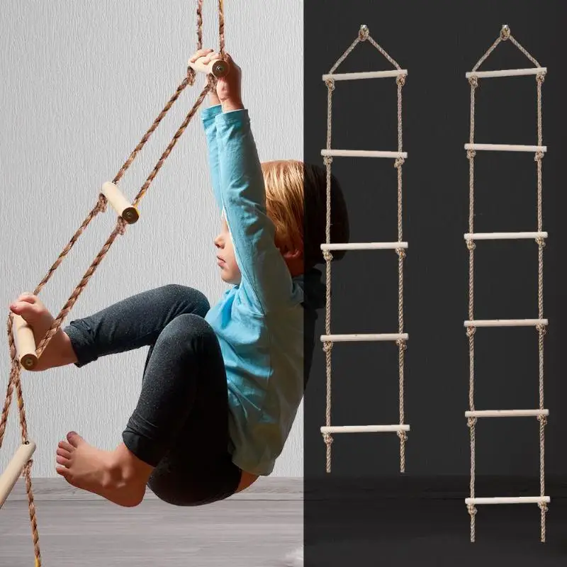 Garden Swing Chair - 子供用木製マルチラングはしご、アウトドアアクティビティ、安全なスポーツスイング、クライミングゲーム、ガーデンスポーツ