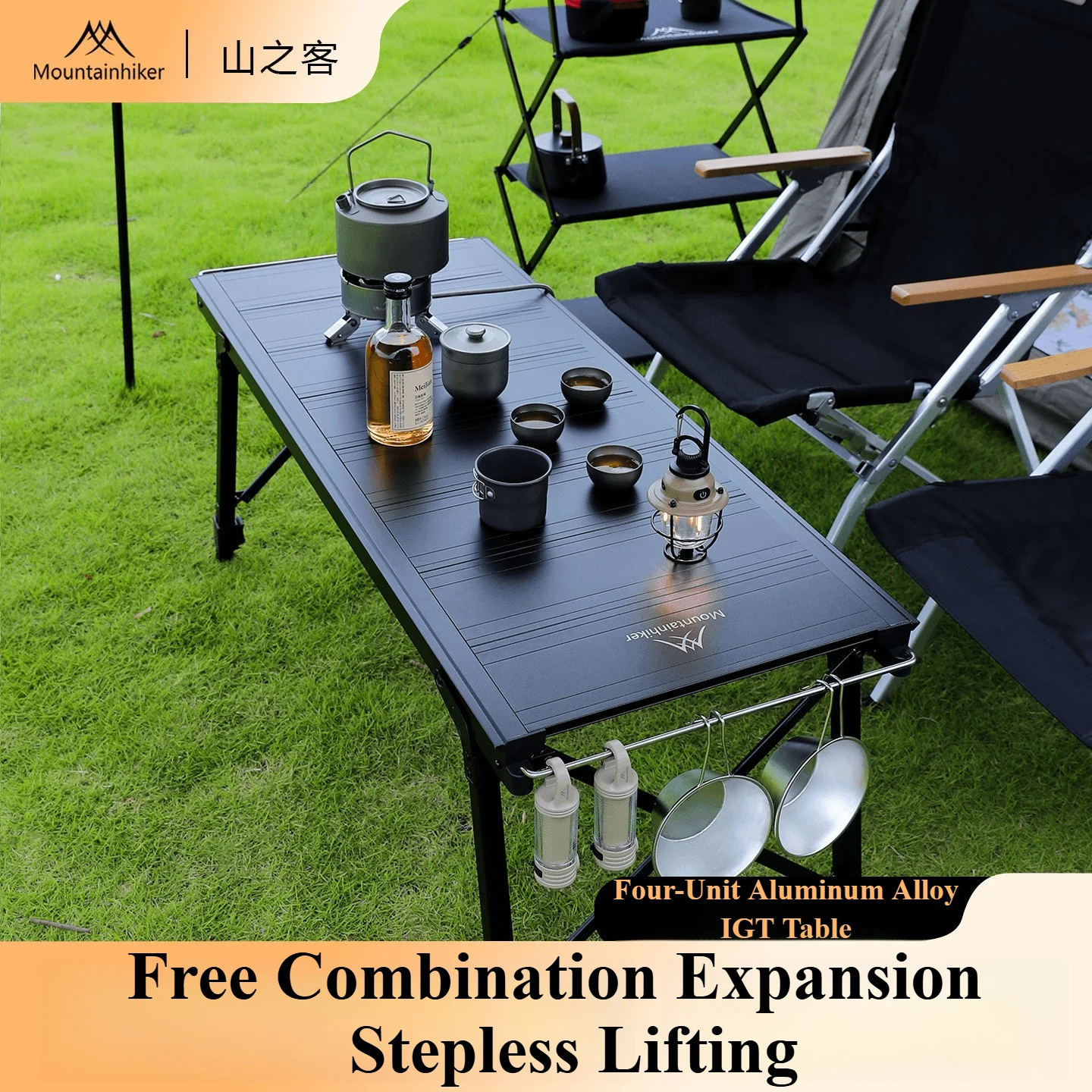 Outdoor Furniture Usa - Mountainhiker キャンプ折りたたみリフト取り外し可能なマルチユニット IGT テーブルガスストーブポータブルキャンプバーベキューグリルテーブル屋外ピクニックテーブル