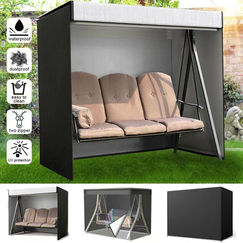 Garden Swing Chair - ユニバーサル2/3人掛けガーデン スイングカバー 防水オックスフォード屋外スイングチェアカバー パティオガーデンハンモックカバー ジッパー付き
