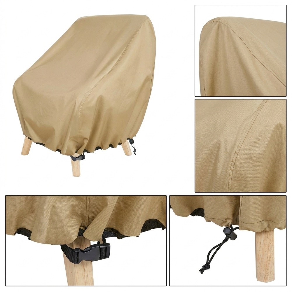 Outdoor Furniture Cover Waterproof - 防水パティオチェアカバー 屋外ラウンジ用 深型シングル芝生チェアカバー 最大35W×35D×34Hインチの家具カバーに対応