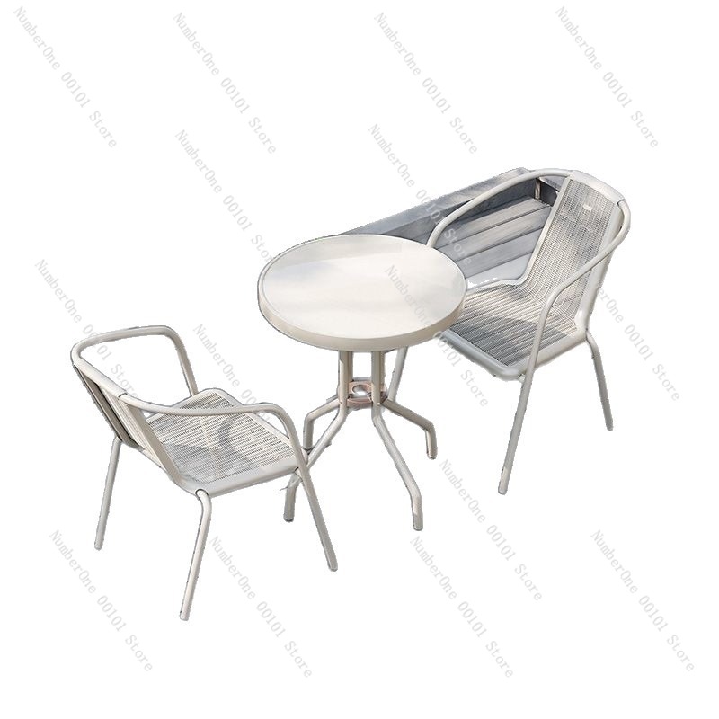 Outdoor Furniture Balcony - 屋外バルコニー折りたたみテーブルと椅子2脚セット ホワイトガラストップパティオビストロ家具 ミニマリストレジャーティーテーブル ダイニングチェア