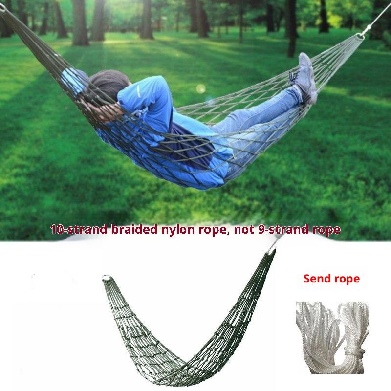 Garden Swing Chair - 厚みのあるナイロンロープハンモック、庭用、屋外用、ポータブル、屋内用、メッシュ、シンプルなスイングチェア、リラックスと快適さのために