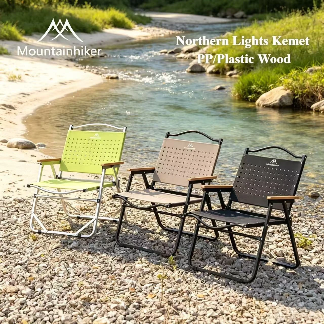 Outdoor Furniture Aluminium - MOUNTAINHIKER キャンプチェア ポータブル折りたたみカーミットチェア 高耐荷重折りたたみ式旅行木製椅子 屋外ピクニックリラックスフィッシュチェア