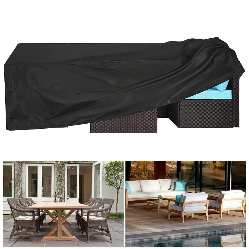 Outdoor Furniture Protector - 頑丈な防風ガーデン家具カバー - UV耐性、耐久性のあるオックスフォードポリエステル製屋外パティオプロテクター（ラタンソファ用）