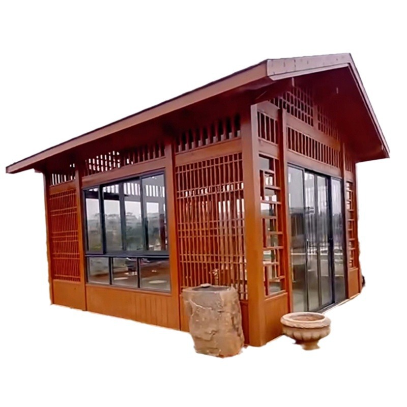 Outdoor Furniture Wood - 屋外アンティークガーデンヴィラ茶室防腐木材可動式シンプル木製ハウス中国式中庭パビリオン和風住宅