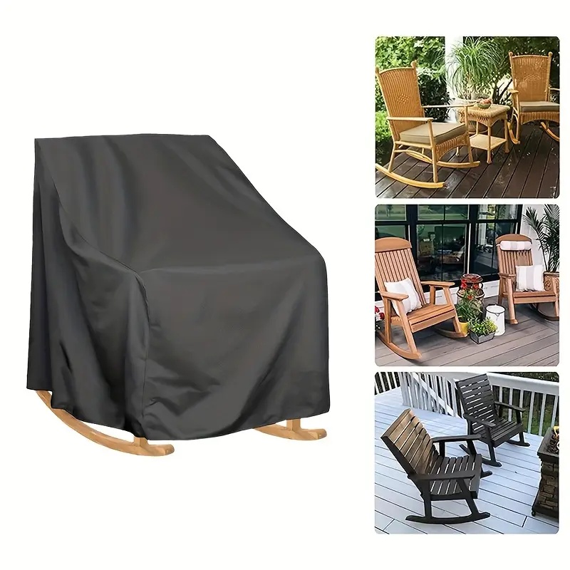 Outdoor Furniture Protector - 頑丈なオックスフォード生地の屋外ロッキングチェアカバー - 全天候型パティオ家具プロテクター、調節可能なドローストリングクロージャー付き