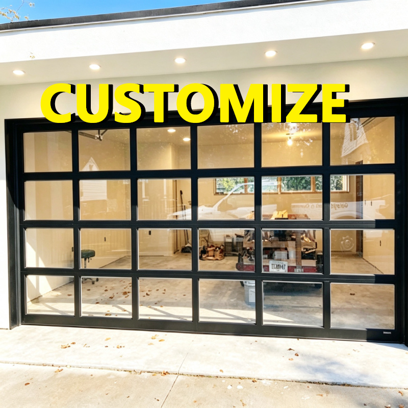 Outdoor Furniture Aluminium - 任意のサイズのカスタムセンサーライト搭載セクショナルガレージドア、アルミ製、ワンキーリモート開閉、落下防止安全設計、断熱、家庭用