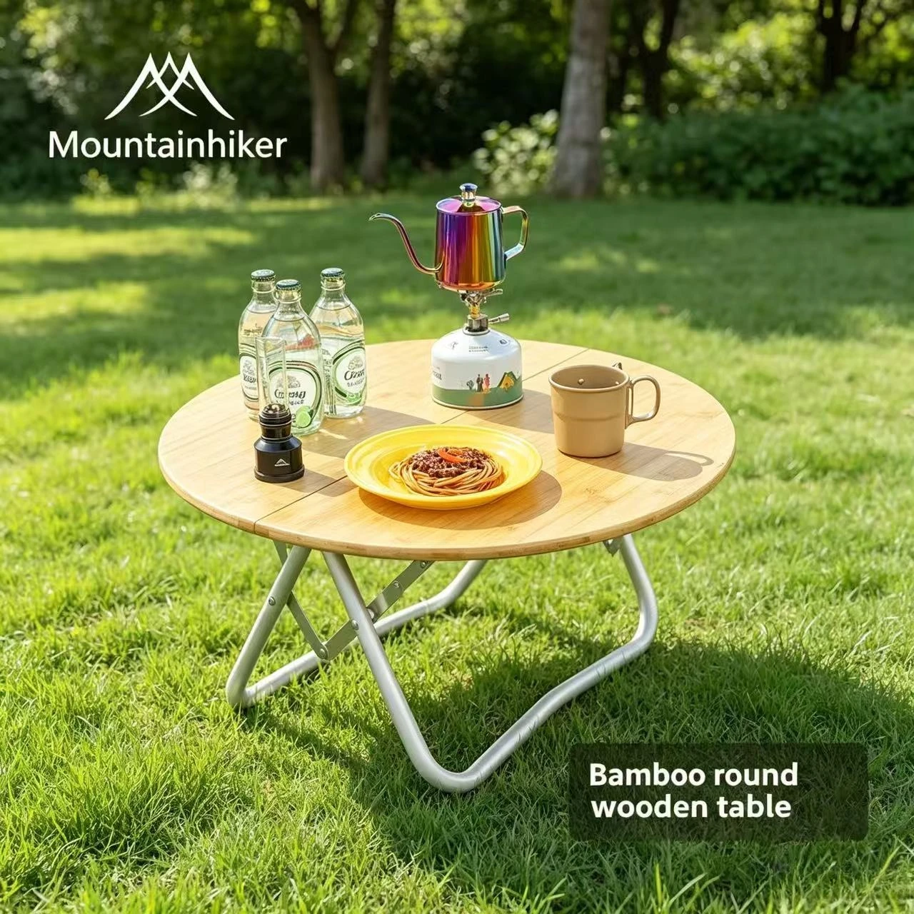 Outdoor Furniture Usa - MOUNTAINHIKER ポータブルキャンプテーブル ラウンド折りたたみ式リフト調節可能な小型テーブル 超軽量 屋外用 ピクニック