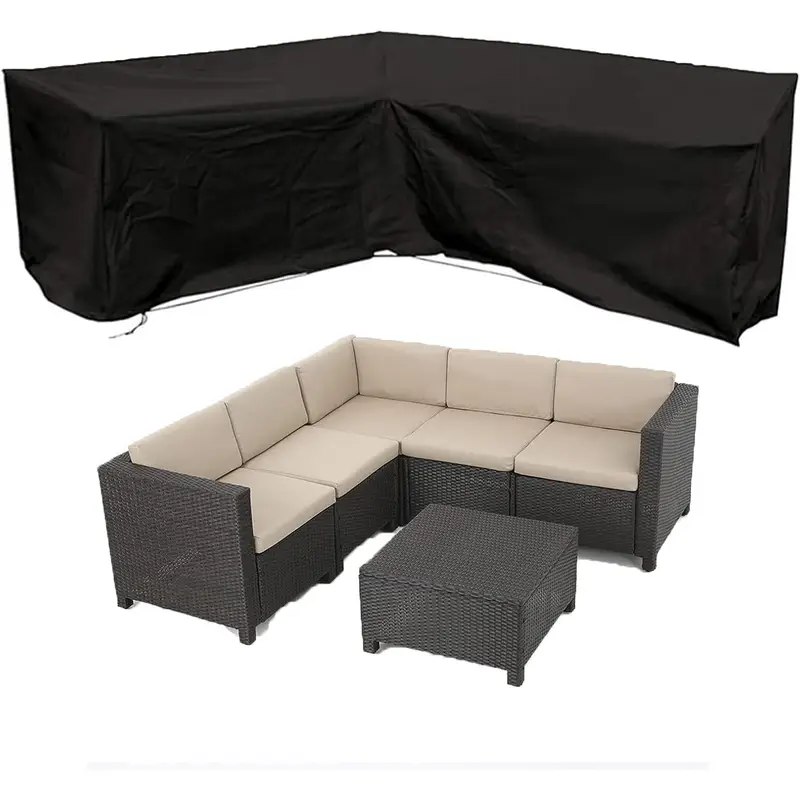 Outdoor Furniture Upholstery Near Me - 紫外線防止L字型屋外ソファカバー 防水・防風・耐久性のあるポリエステル製家具プロテクター