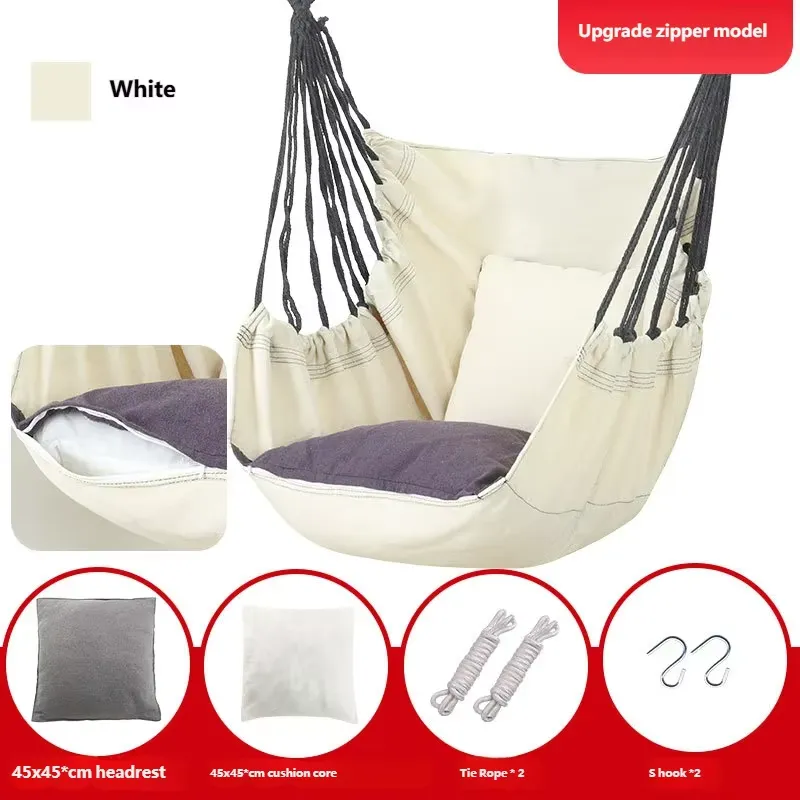 Garden Swing Chair - キャンバスハンモックスイングチェア 枕付き 屋内屋外用吊り下げ式スイングシート 学生 大人 子供