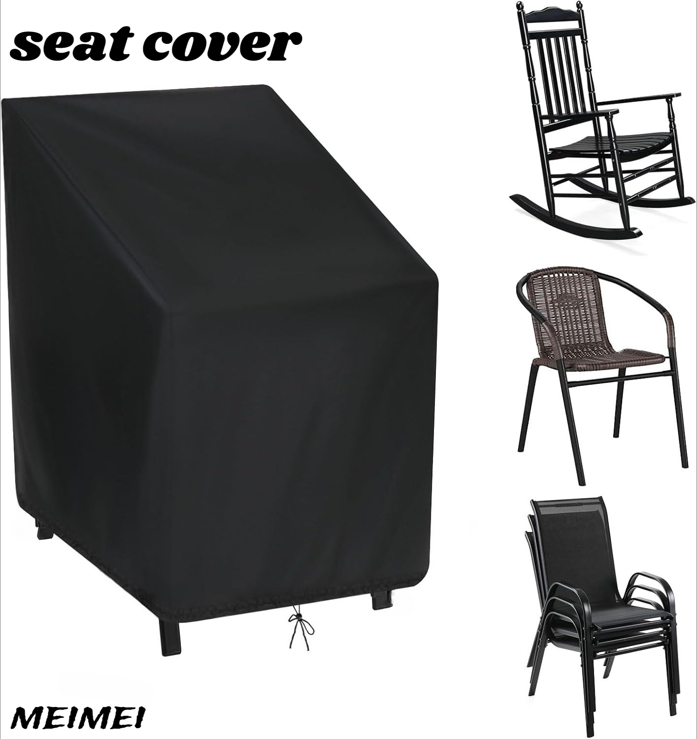 Outdoor Furniture Protector - 積み重ね椅子ダストカバー収納袋屋外ガーデン家具プロテクター高品質防水防塵椅子オーガナイザー