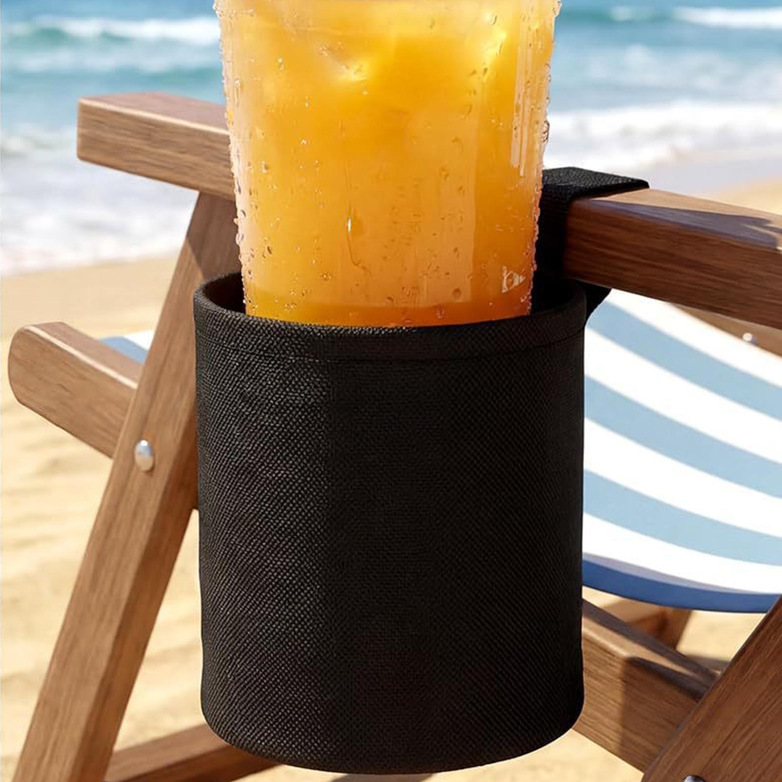 Outdoor Furniture Used - ビーチチェア用カップホルダー 600Dオックスフォード生地 ドリンクオーガナイザー 芝生用チェアカップホルダー 芝生、釣り、パティオ、屋外、水筒、プール用