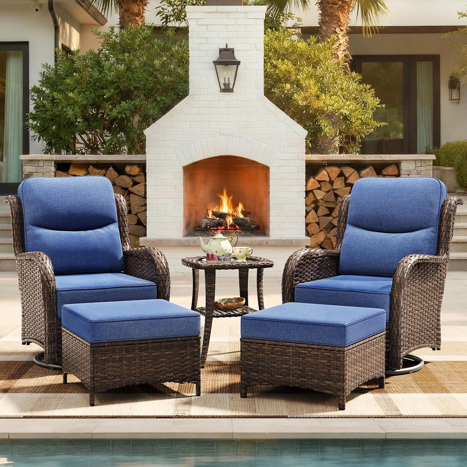 o*-高級パティオ家具セット、厚さ6インチのクッション付き、 - Outdoor Furniture Ofo のレビューと価格