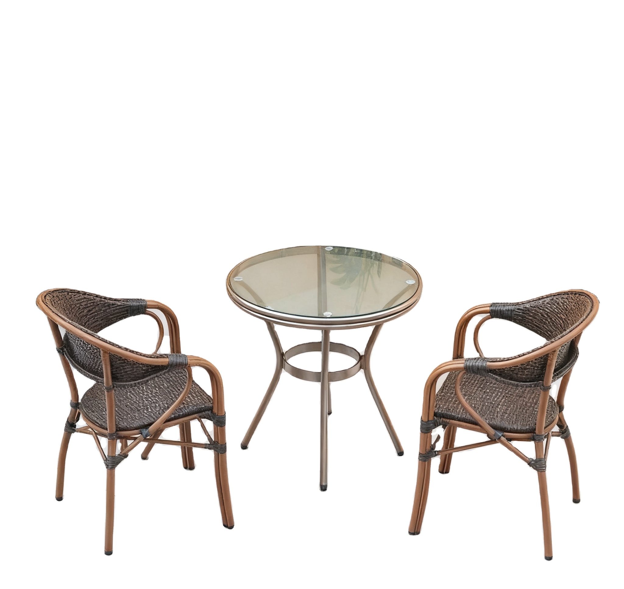 パティオ用スタッキング可能な籐製ビストロチェア、ヴィンテージ - Outdoor Furniture Vintage のレビューと価格