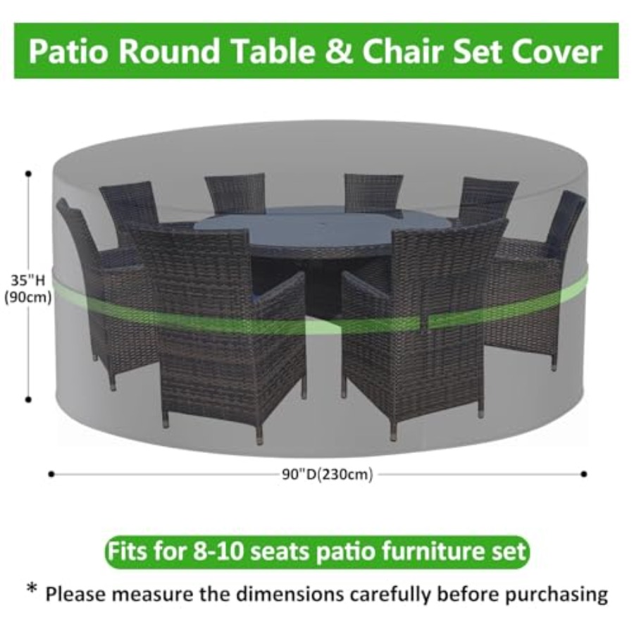 ラウンドパティオ家具カバー、100％防水、色褪せ防止屋外テー - Outdoor Furniture Table のレビューと価格