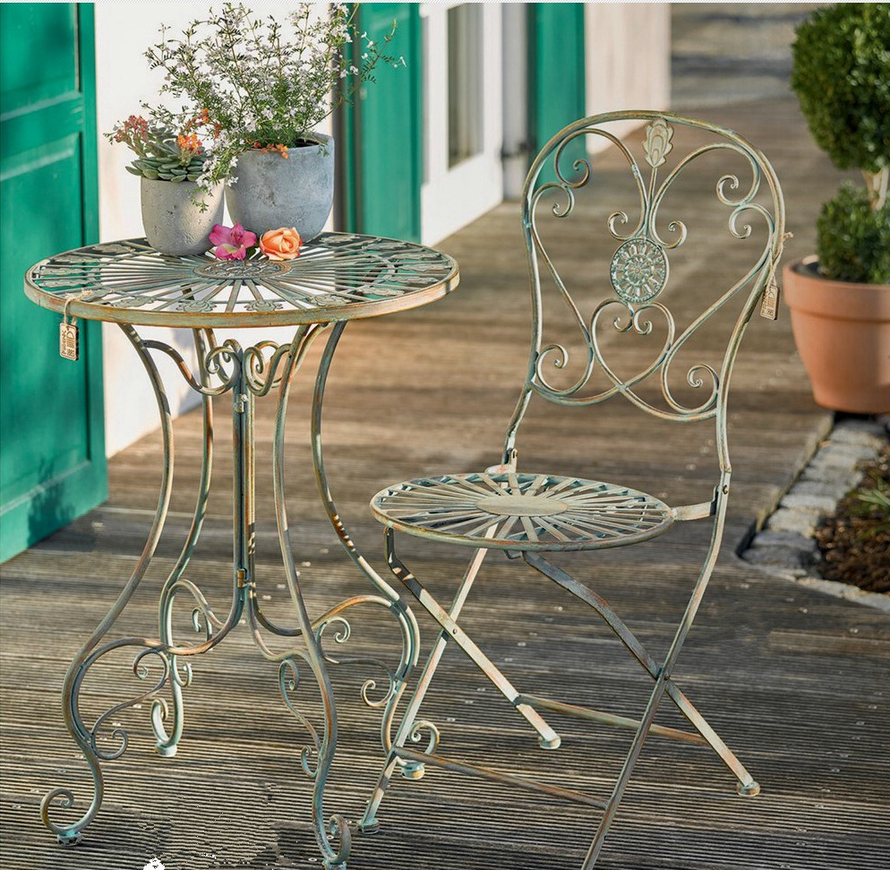 ヨーロッパとフランススタイルの田舎のアイアンアートラウンドテ - Outdoor Furniture Vintage のレビューと価格