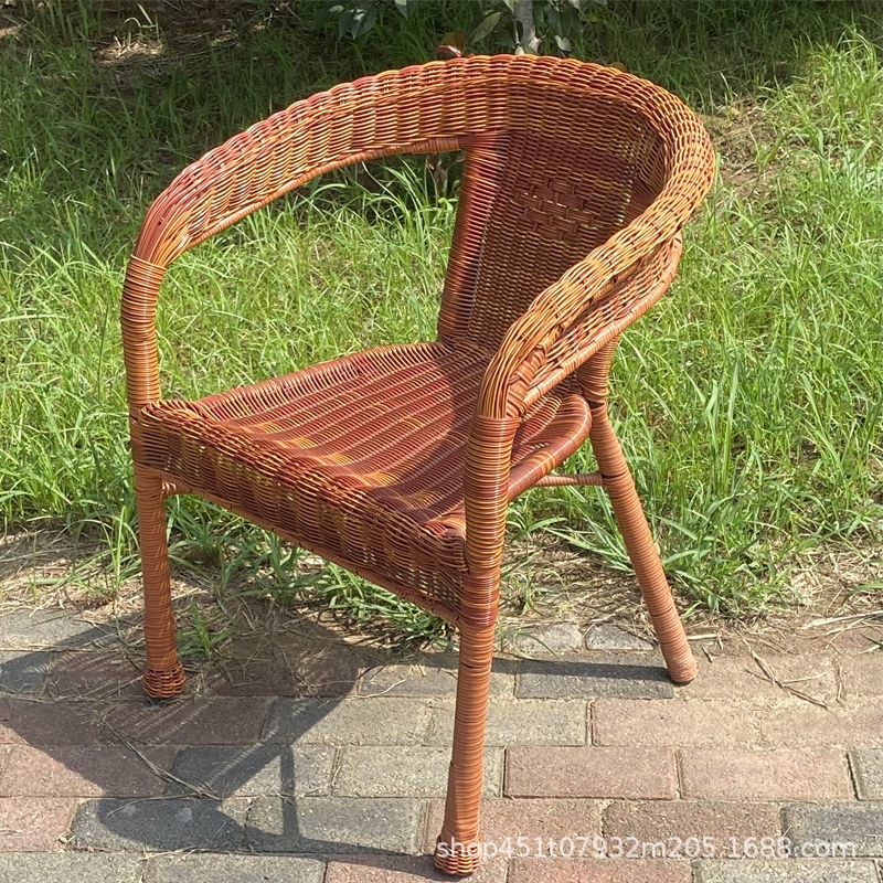 快適な籐椅子屋外アームチェアリビングルーム美的背もたれ椅子装 - Outdoor Furniture Vintage のレビューと価格