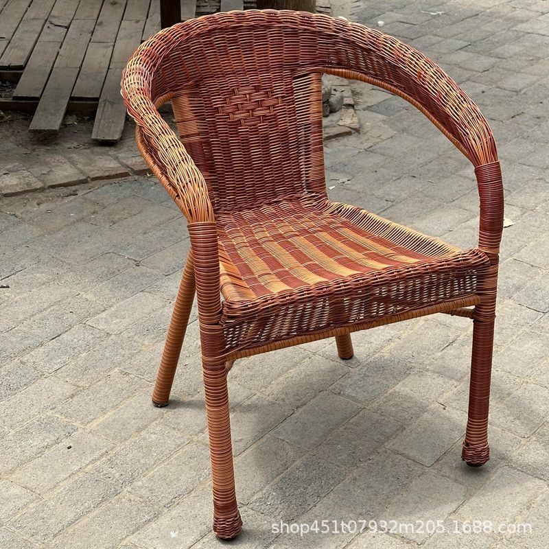 快適な籐椅子屋外アームチェアリビングルーム美的背もたれ椅子装 - Outdoor Furniture Vintage のレビューと価格
