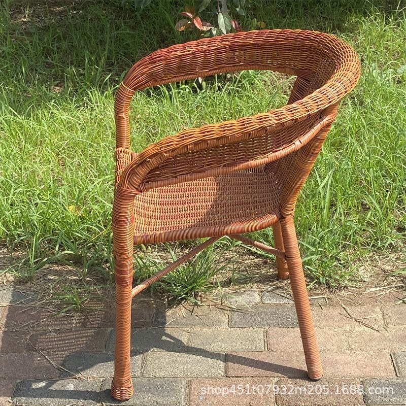 快適な籐椅子屋外アームチェアリビングルーム美的背もたれ椅子装 - Outdoor Furniture Vintage のレビューと価格