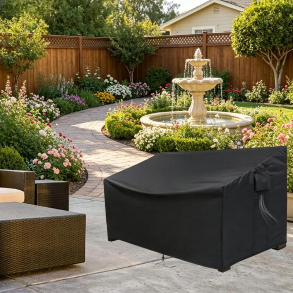 頑丈なパティオソファカバー 防水屋外カウチカバー パティオ家 - Outdoor Furniture Black のレビューと価格