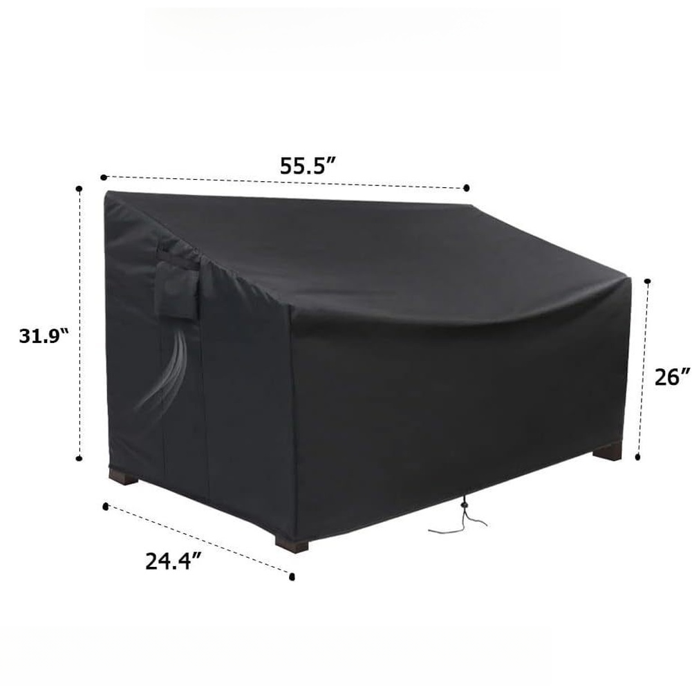 頑丈なパティオソファカバー 防水屋外カウチカバー パティオ家 - Outdoor Furniture Black のレビューと価格