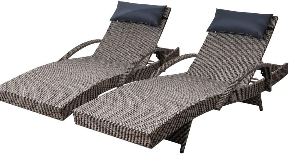 4つの調節可能な位置設定が可能な厚手のクッション、PEラタン - Rattan Lounge Set のレビューと価格
