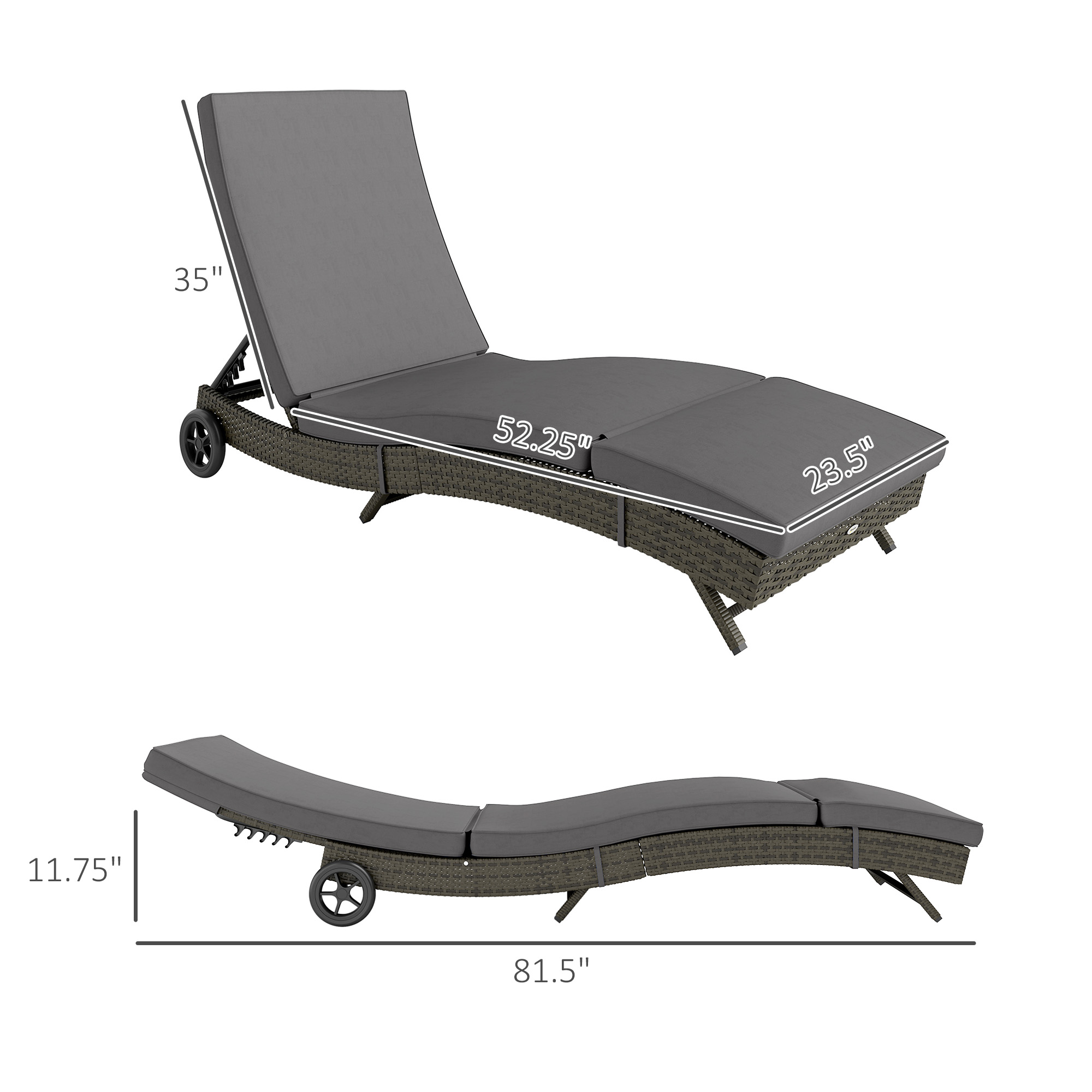 屋外用リクライニングラウンジチェア、PE製ウィッカー、キャス - Rattan Lounge Set のレビューと価格