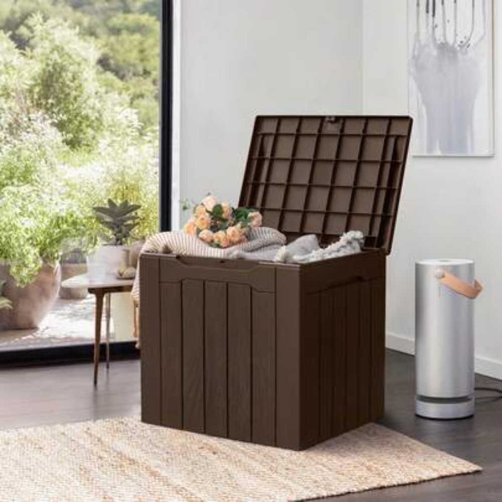 28ガロン樹脂製デッキボックス、防水屋外収納ボックス、UV耐 - Outdoor Furniture Cushions 22 X 22 のレビューと価格
