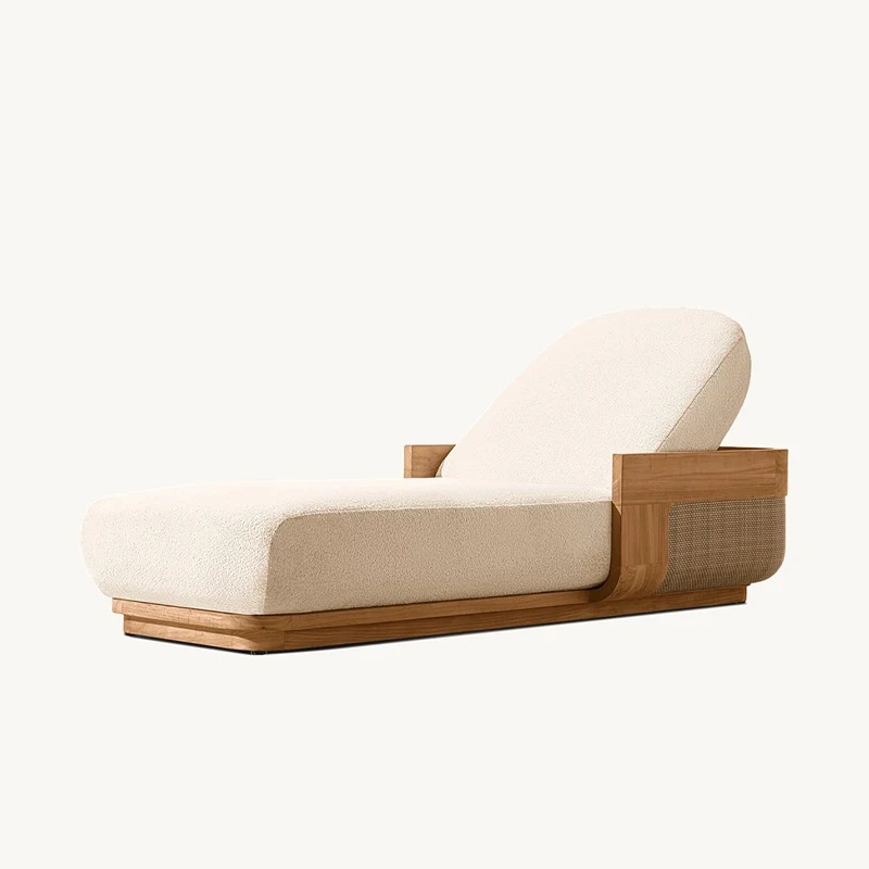 サンビーチラウンジチェア＆デイベッドセット、チーク材ラタン製 - Rattan Lounge Set のレビューと価格