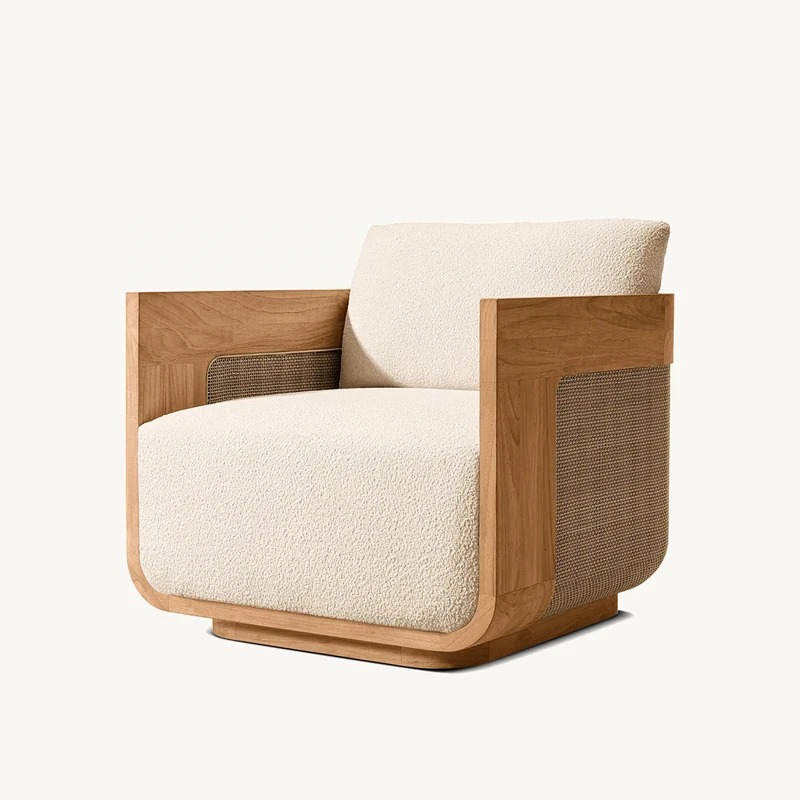 サンビーチラウンジチェア＆デイベッドセット、チーク材ラタン製 - Rattan Lounge Set のレビューと価格
