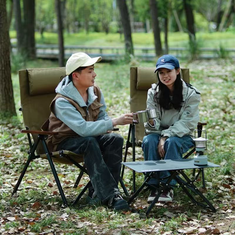折りたたみ式ハイバックビーチキャンプチェア、4段階調整可能な - Outdoor Furniture Used のレビューと価格