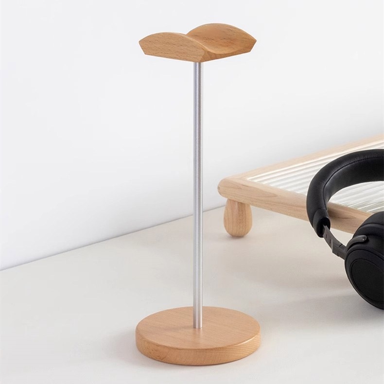 ブラックウォルナット材とアルミニウム製ヘッドホンスタンド、天 - Outdoor Furniture Wood のレビューと価格