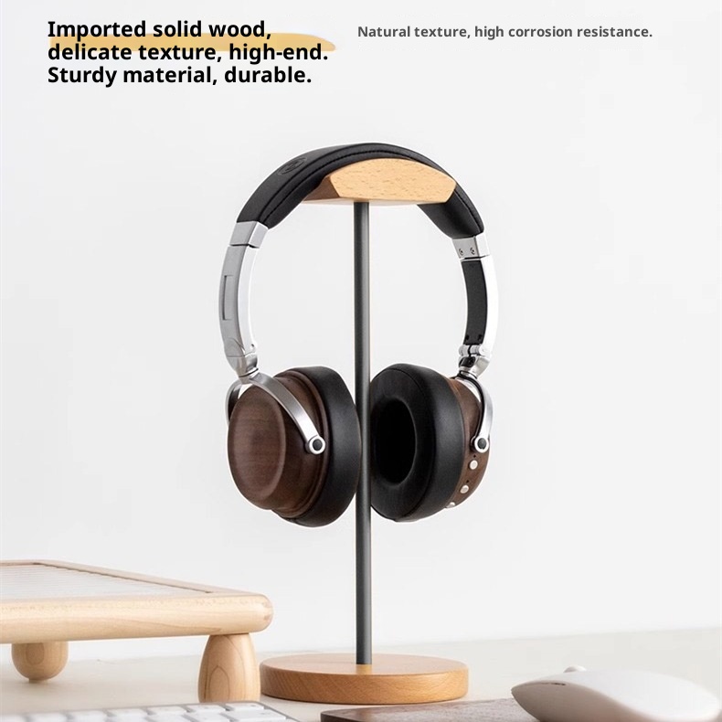 ブラックウォルナット材とアルミニウム製ヘッドホンスタンド、天 - Outdoor Furniture Wood のレビューと価格