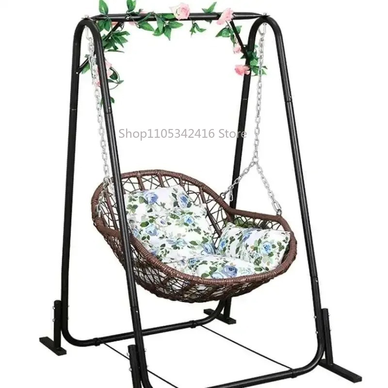 シングルラタンハンギングバスケットチェア子供用スイング屋内屋 - Outdoor Furniture Balcony のレビューと価格