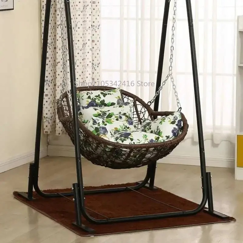シングルラタンハンギングバスケットチェア子供用スイング屋内屋 - Outdoor Furniture Balcony のレビューと価格