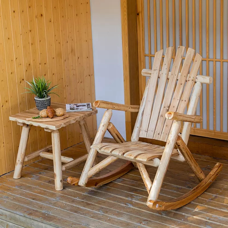 屋外用家具木製ロッキングチェア素朴なアメリカンカントリースタ - Outdoor Furniture Vintage のレビューと価格