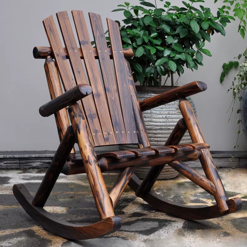 屋外用家具木製ロッキングチェア素朴なアメリカンカントリースタ - Outdoor Furniture Vintage のレビューと価格