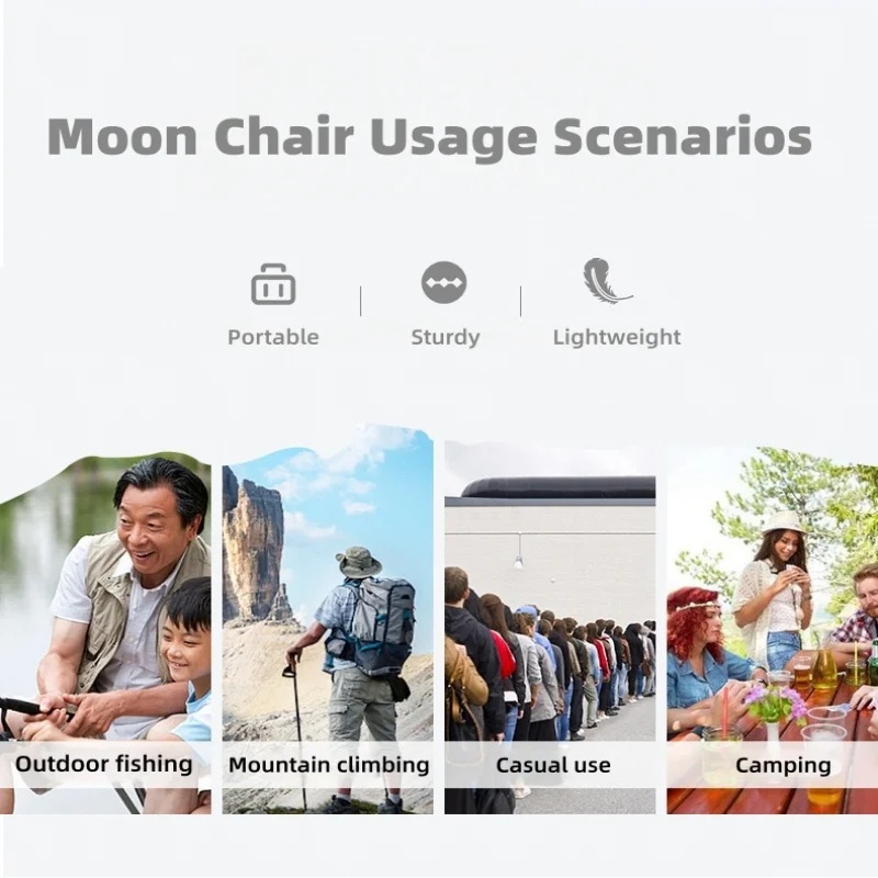 超軽量アルミ合金ムーンチェアキャンプ折りたたみポータブル背も - Outdoor Furniture Used のレビューと価格