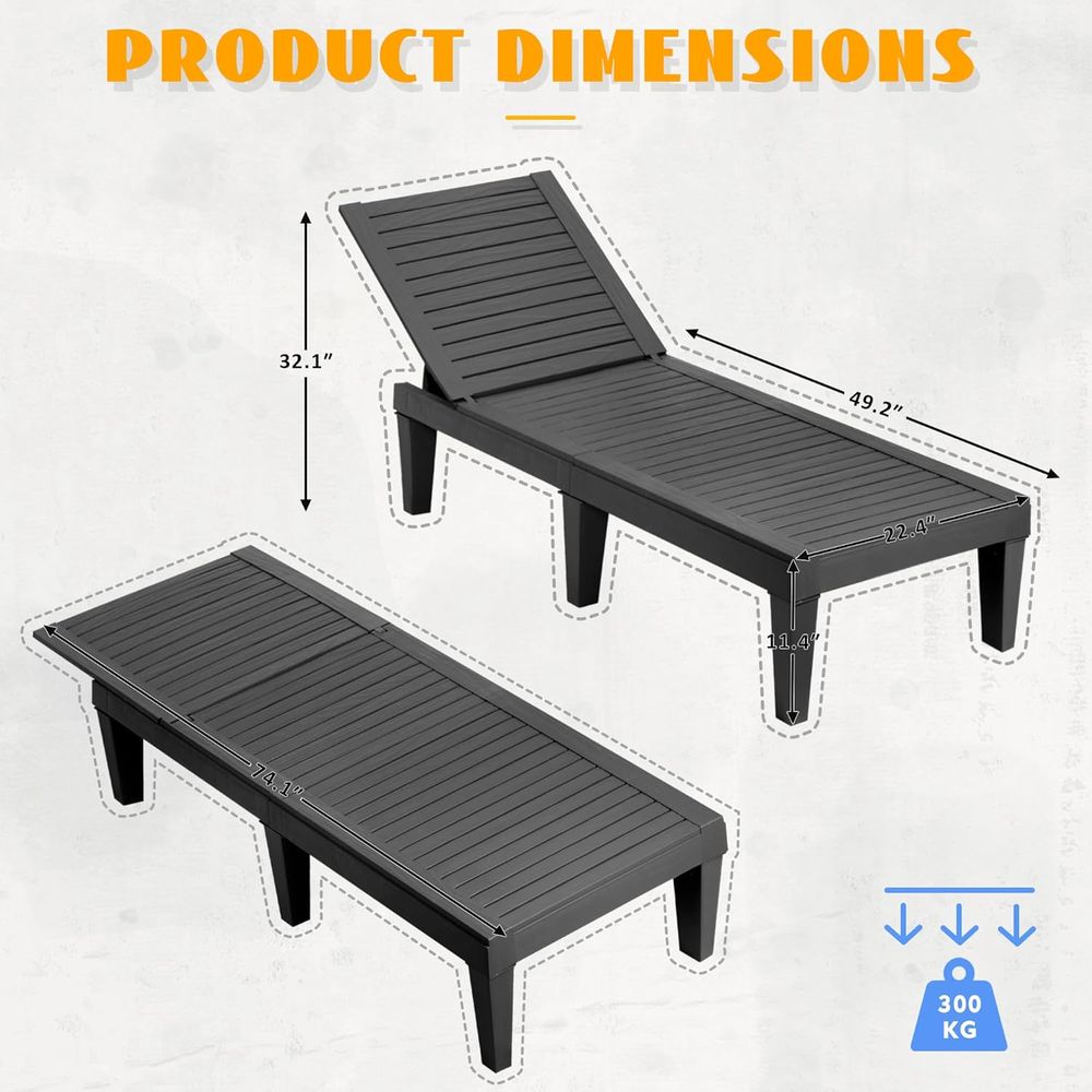 セット o 2、軽量パティオチェア、防水サンラウンジャーチェ - Outdoor Furniture Ofo のレビューと価格