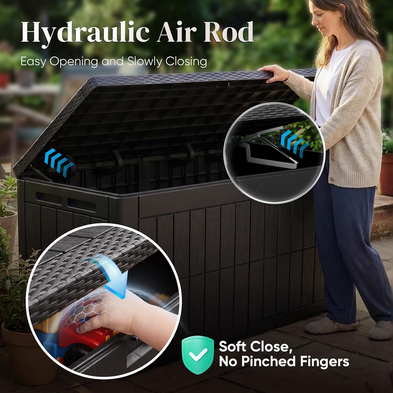 120ガロン大型屋外収納ボックス、耐候性樹脂構造、ロック可能 - Outdoor Furniture Black のレビューと価格