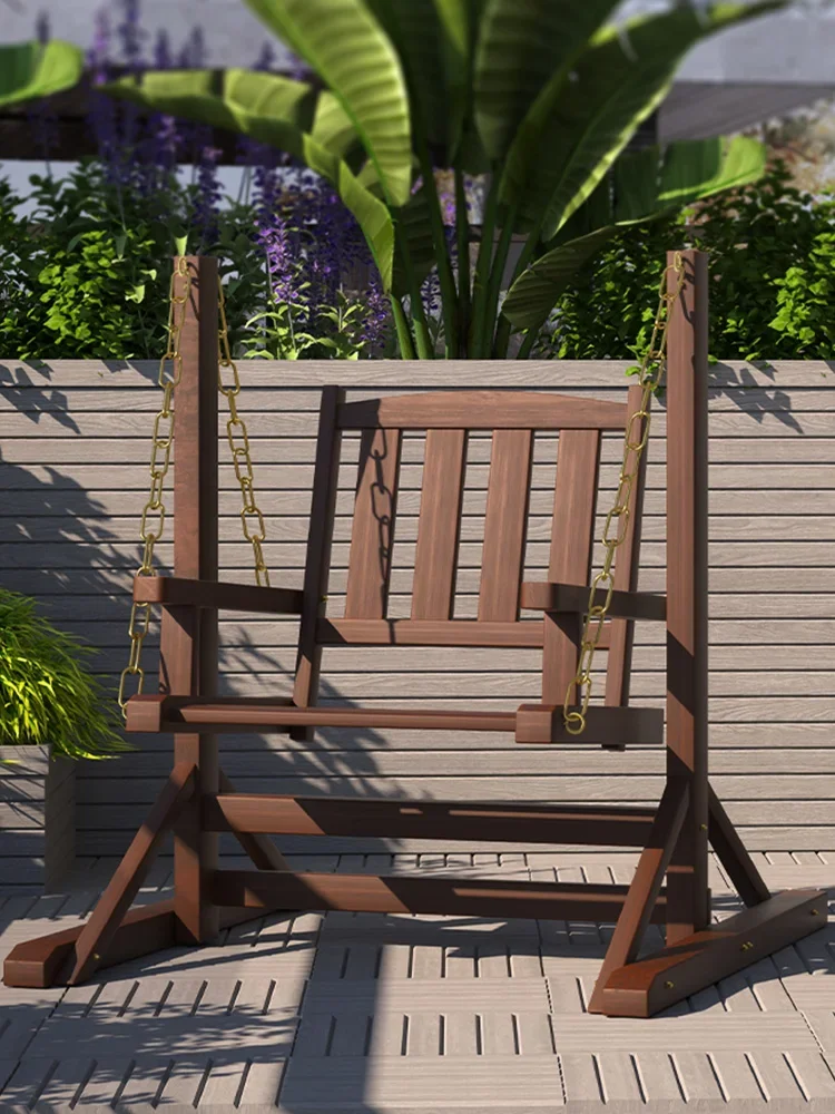 スイング屋外中庭ガーデンバルコニー屋外防雨防錆木製無垢材ハン - Garden Swing Chair のレビューと価格