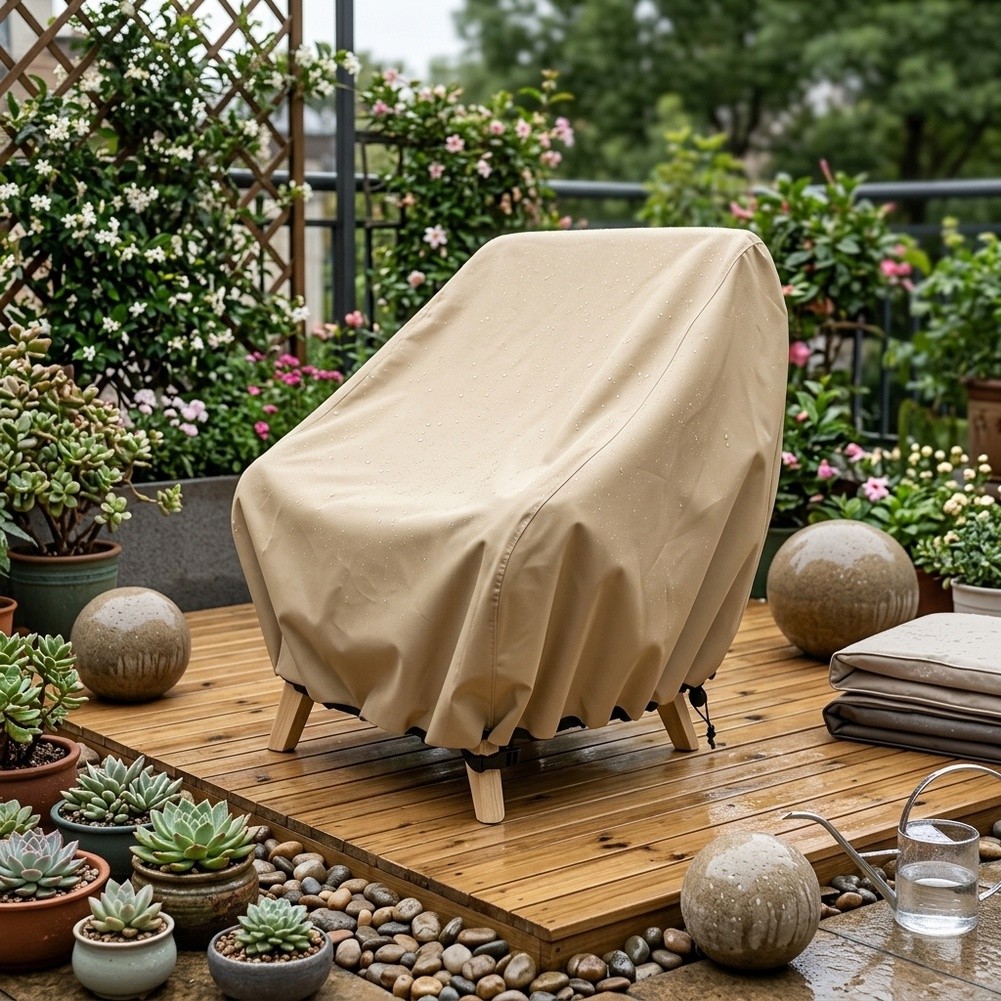 防水パティオチェアカバー 屋外ラウンジ用 深型シングル芝生チ - Outdoor Furniture Cover Waterproof のレビューと価格