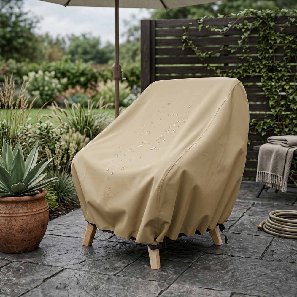 防水パティオチェアカバー 屋外ラウンジ用 深型シングル芝生チ - Outdoor Furniture Cover Waterproof のレビューと価格