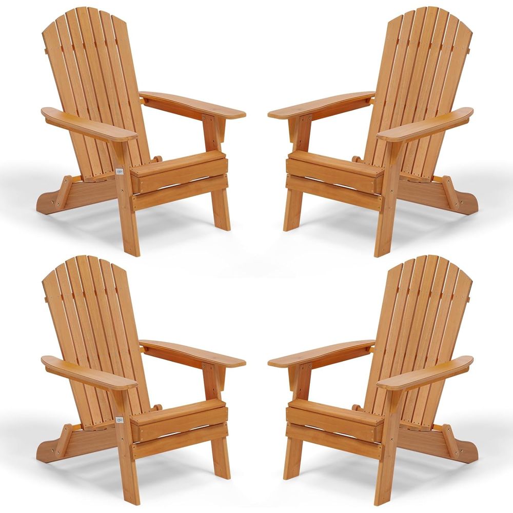 アディロンダックチェアセット4脚、木製アディロンダックチェア - Outdoor Furniture Ofo のレビューと価格