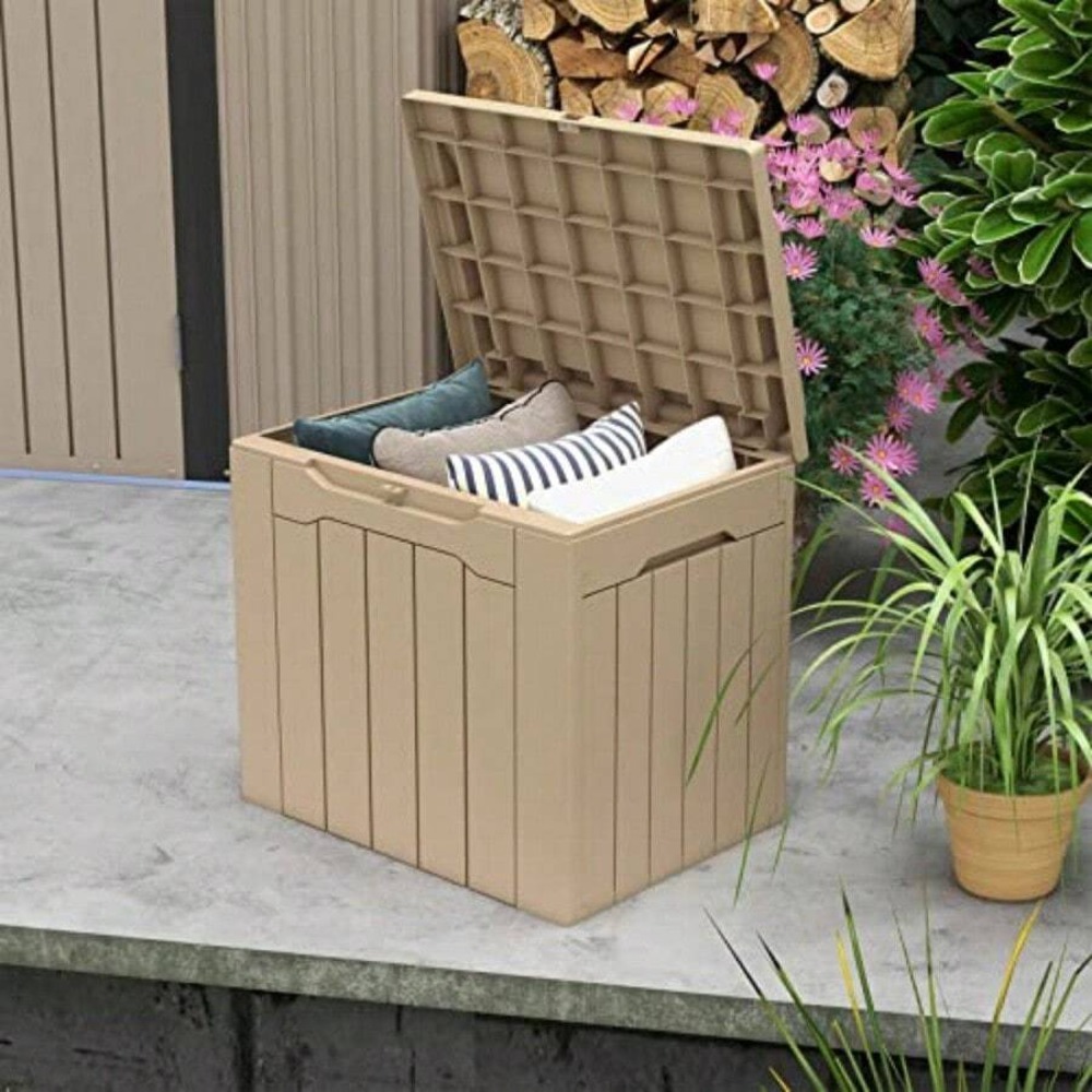 特大90ガロン樹脂製デッキボックス、屋外収納用、パティオ家具 - Outdoor Furniture Balcony のレビューと価格